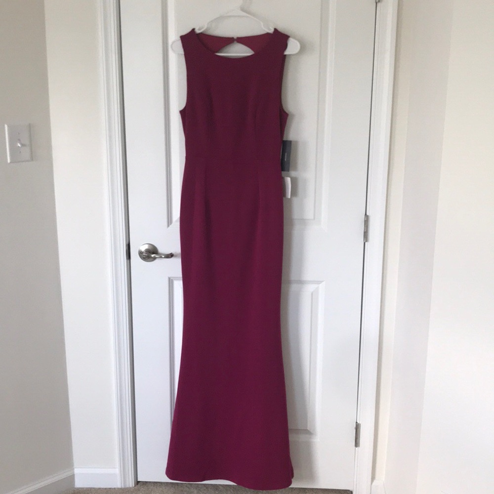 New Lulus Magenta backless floor length dress